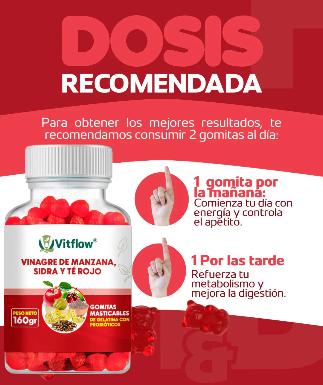 FITGUM - Gomitas de Vinagre de Manzana + Entrega Gratis + Pagas al recibir